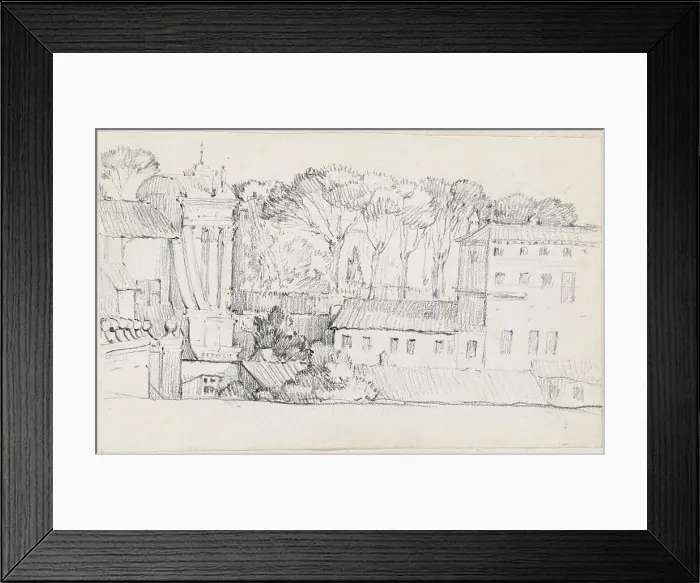 Framed Print : Roman Rooftops, 1744 / 1750. Creator: Joseph-Marie Vien the Elder Framed Print : Roman Rooftops, 1744 / 1750. Creator: Joseph-Marie Vien the Elder