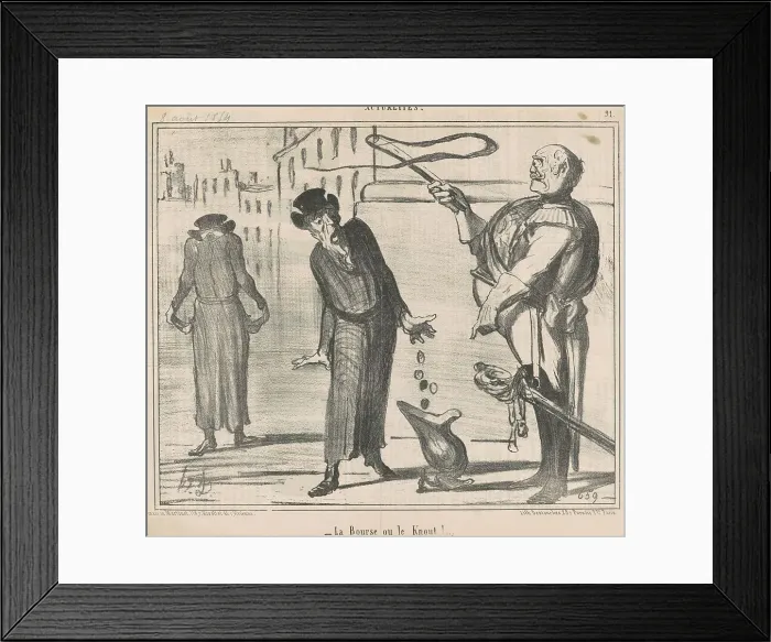 Framed Print : La bourse ou le knout!, 19th century. Creator: Honore Daumier