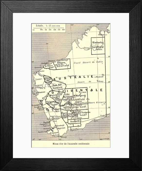 Framed Print : Mines d'or de l'Australie occidentale; Les Terres Du Pacifique, 1914. Creator: Unknown Framed Print : Mines d'or de l'Australie occidentale; Les Terres Du Pacifique, 1914. Creator: Unknown