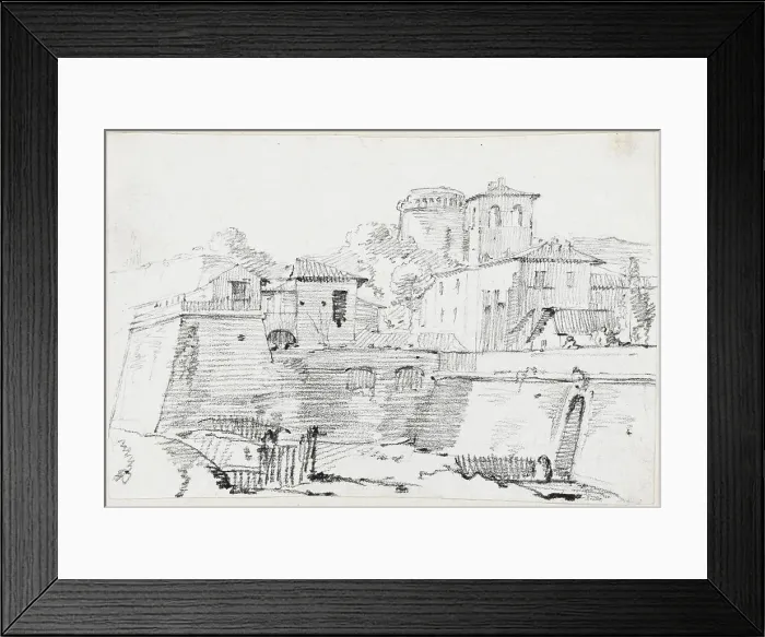 Framed Print : A Fortified Town in Italy, 1744 / 1750. Creator: Joseph-Marie Vien the Elder Framed Print : A Fortified Town in Italy, 1744 / 1750. Creator: Joseph-Marie Vien the Elder