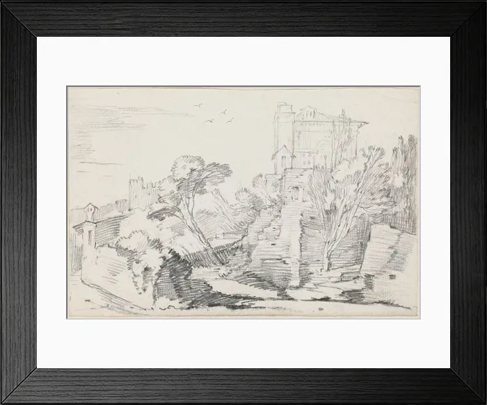 Framed Print : Casino Farnese on the Palatine Hill, Rome, 1744 / 1750. Creator: Joseph-Marie Vien the Elder Framed Print : Casino Farnese on the Palatine Hill, Rome, 1744 / 1750. Creator: Joseph-Marie Vien the Elder