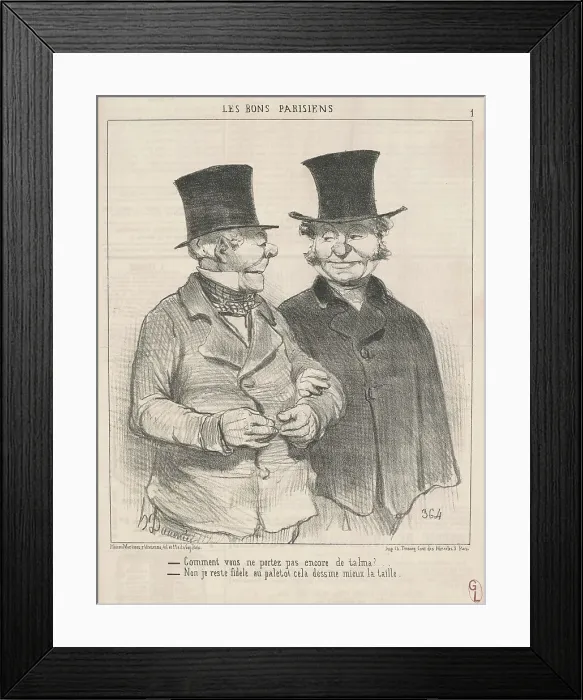 Framed Print : Comment vous portez pas encore de talma?... 19th century. Creator: Honore Daumier Framed Print : Comment vous portez pas encore de talma?... 19th century. Creator: Honore Daumier