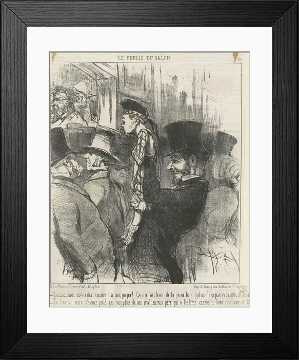 Framed Print : Laisse-moi regarder encore... papa!, 19th century. Creator: Honore Daumier Framed Print : Laisse-moi regarder encore... papa!, 19th century. Creator: Honore Daumier
