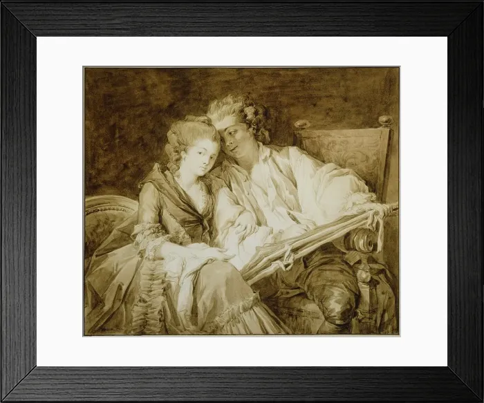 Framed Print : The Drawing Lesson, 1777. Creator: Francois-Andre Vincent Framed Print : The Drawing Lesson, 1777. Creator: Francois-Andre Vincent