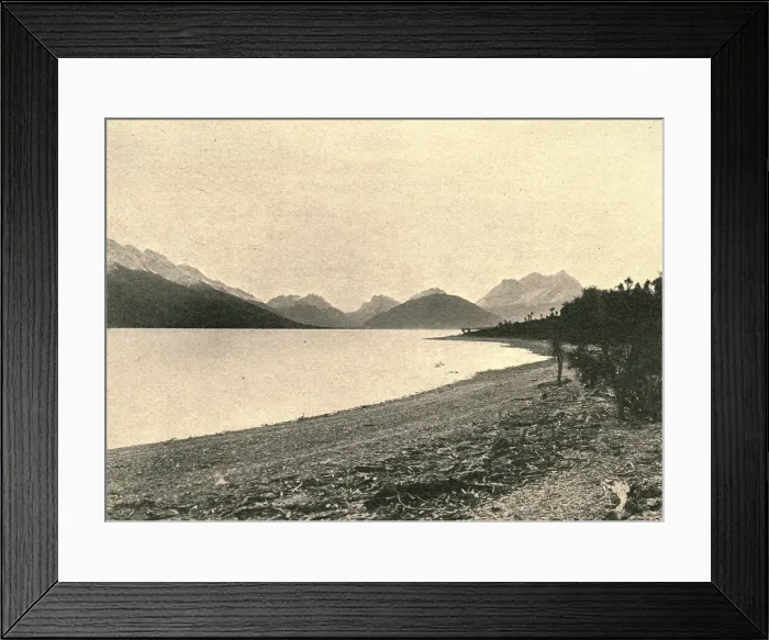 Framed Print : Le lac Wakatipou; Les Terres Du Pacifique, 1914. Creator: Unknown Framed Print : Le lac Wakatipou; Les Terres Du Pacifique, 1914. Creator: Unknown