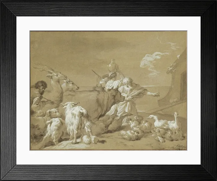 Framed Print : Noah Leading the Animals into the Ark, 1774. Creator: Francois-Andre Vincent Framed Print : Noah Leading the Animals into the Ark, 1774. Creator: Francois-Andre Vincent