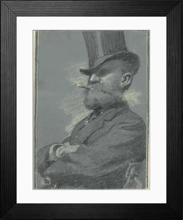 Framed Print : Man in Top Hat, Smoking a Cigar, late 19th century. Creator: Robert William Vonnoh Framed Print : Man in Top Hat, Smoking a Cigar, late 19th century. Creator: Robert William Vonnoh
