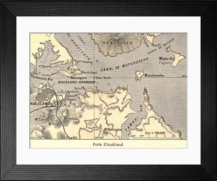 Framed Print : Ports d'Auckland; Les Terres Du Pacifique, 1914. Creator: Unknown Framed Print : Ports d'Auckland; Les Terres Du Pacifique, 1914. Creator: Unknown