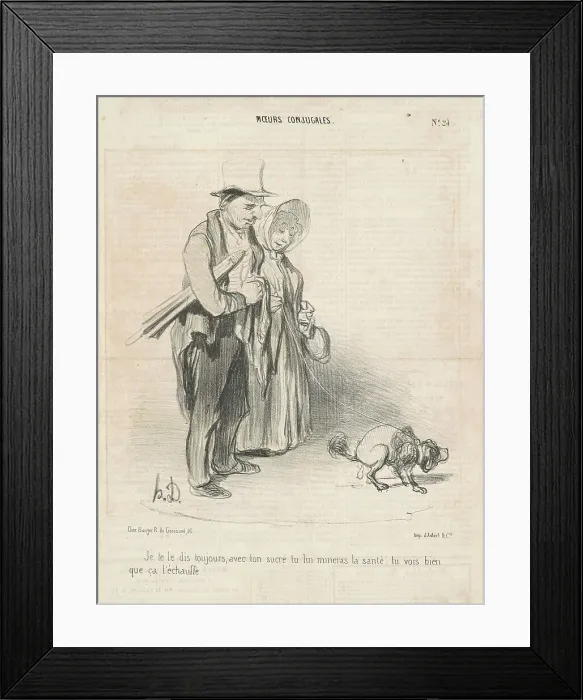 Framed Print : Je te le dis toujours, avec ton sucre... 19th century. Creator: Honore Daumier Framed Print : Je te le dis toujours, avec ton sucre... 19th century. Creator: Honore Daumier