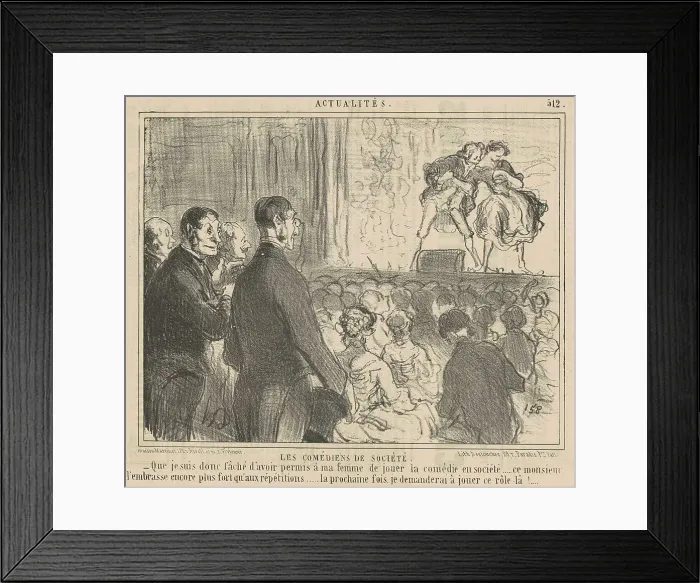 Framed Print : Les comédiens de société, 19th century. Creator: Honore Daumier Framed Print : Les comédiens de société, 19th century. Creator: Honore Daumier