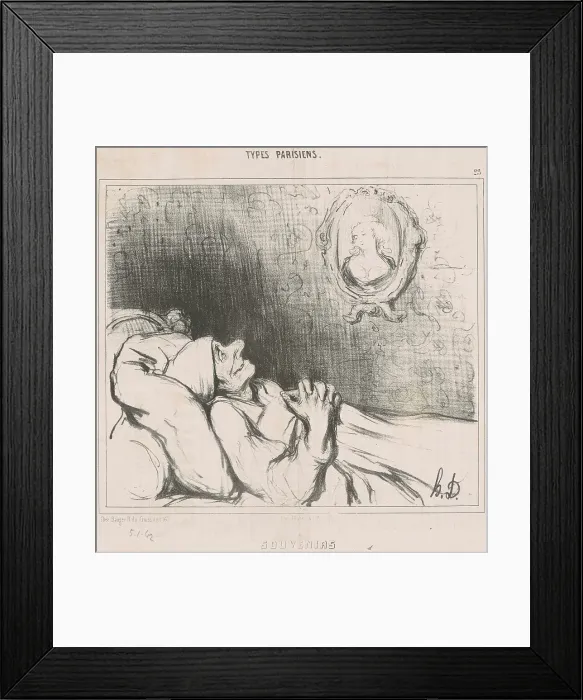 Framed Print : Souvenirs, 19th century. Creator: Honore Daumier Framed Print : Souvenirs, 19th century. Creator: Honore Daumier