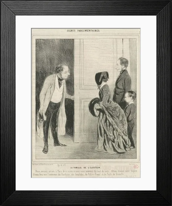 Framed Print : La famille de l'électeur, 19th century. Creator: Honore Daumier Framed Print : La famille de l'électeur, 19th century. Creator: Honore Daumier