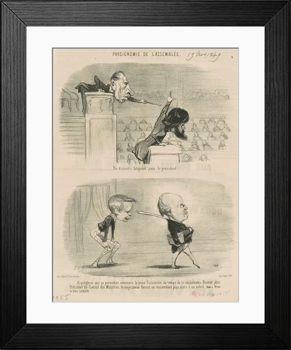 Framed Print : Un discours fatiguant pour le président, 19th century. Creator: Honore Daumier Framed Print : Un discours fatiguant pour le président, 19th century. Creator: Honore Daumier