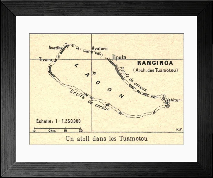 Framed Print : Un atoll dans les Tuamotou; Les Terres Du Pacifique, 1914. Creator: Unknown Framed Print : Un atoll dans les Tuamotou; Les Terres Du Pacifique, 1914. Creator: Unknown