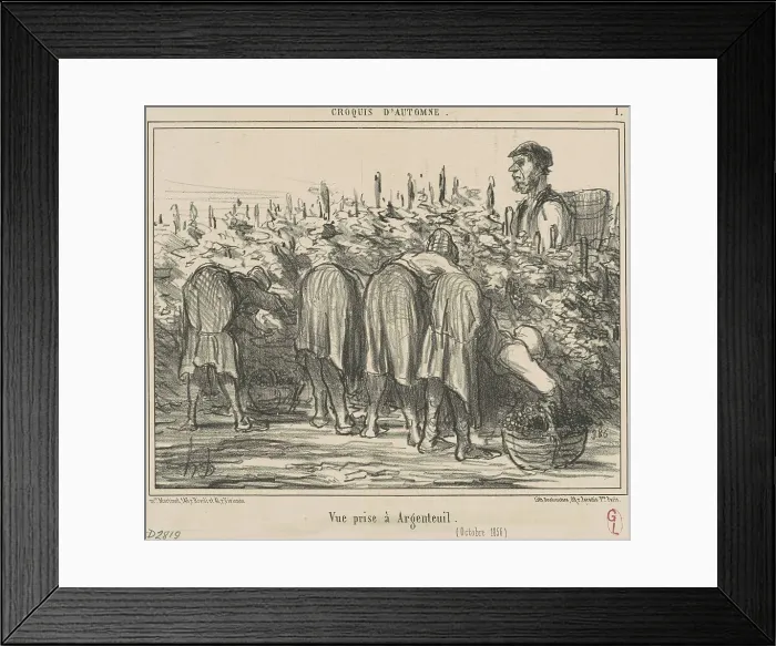 Framed Print : Vue prise a Argenteuil (Octobre 1856), 19th century. Creator: Honore Daumier Framed Print : Vue prise a Argenteuil (Octobre 1856), 19th century. Creator: Honore Daumier