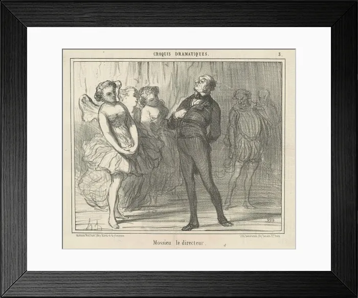 Framed Print : Mossieu la directeur, 19th century. Creator: Honore Daumier Framed Print : Mossieu la directeur, 19th century. Creator: Honore Daumier