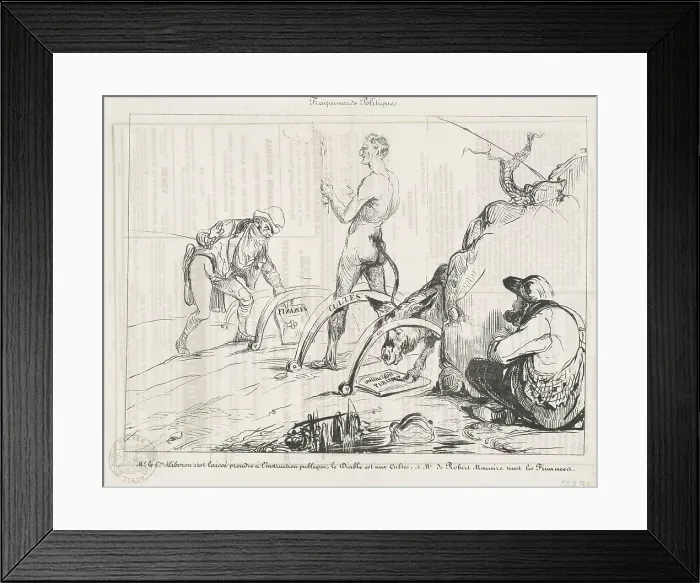 Framed Print : Traquenards politiques, 19th century. Creator: Honore Daumier Framed Print : Traquenards politiques, 19th century. Creator: Honore Daumier