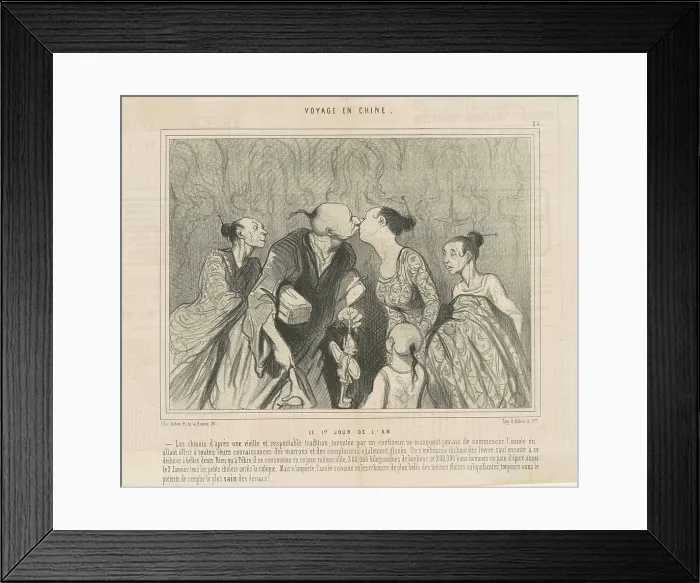 Framed Print : Le premier jour de l'an, 19th century. Creator: Honore Daumier Framed Print : Le premier jour de l'an, 19th century. Creator: Honore Daumier