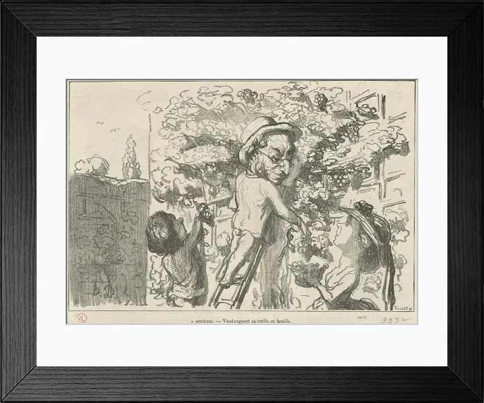 Framed Print : A asniéres, 19th century. Creator: Honore Daumier Framed Print : A asniéres, 19th century. Creator: Honore Daumier