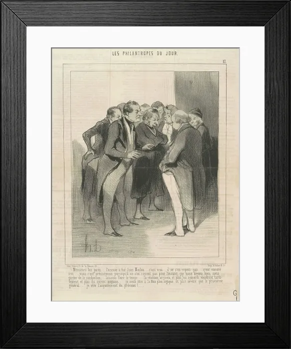 Framed Print : Messieurs les juré... l'accusé a tué Jean Maclou... 19th century. Creator: Honore Daumier Framed Print : Messieurs les juré... l'accusé a tué Jean Maclou... 19th century. Creator: Honore Daumier