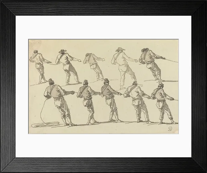 Framed Print : Ten Men Pulling on Ropes. Creator: Claude-Joseph Vernet Framed Print : Ten Men Pulling on Ropes. Creator: Claude-Joseph Vernet
