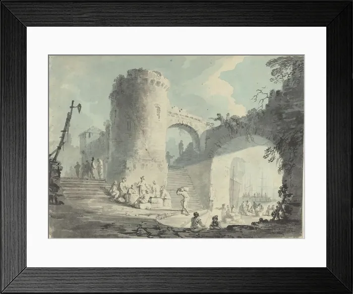 Framed Print : Port Scene. Creator: Claude-Joseph Vernet Framed Print : Port Scene. Creator: Claude-Joseph Vernet