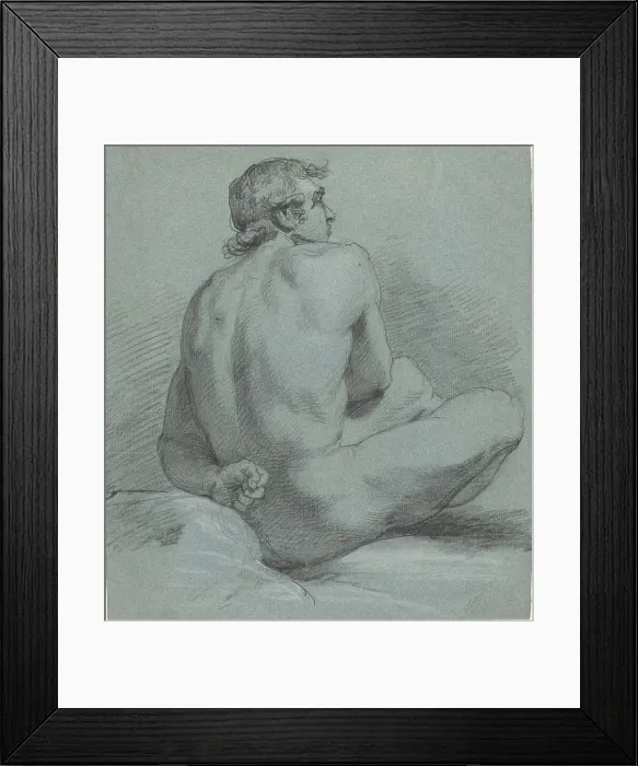 Framed Print : Seated Male Nude, probably 1786 / 1791. Creator: Samuel Woodforde Framed Print : Seated Male Nude, probably 1786 / 1791. Creator: Samuel Woodforde