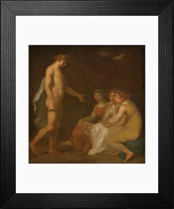 Framed Print : Apollo charging the Parcae to visit Ceres, who has fled from the Earth, 1809. Creator: Nicolai Abraham Abildgaard Framed Print : Apollo charging the Parcae to visit Ceres, who has fled from the Earth, 1809. Creator: Nicolai Abraham Abildgaard