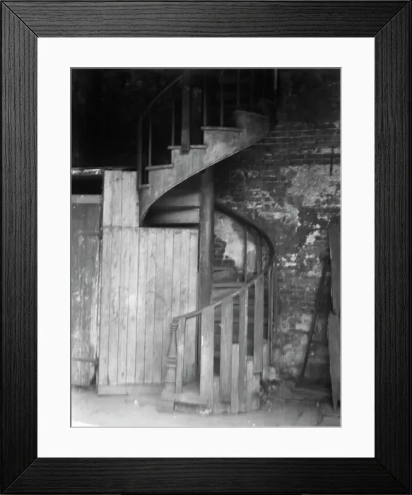 Framed Print : Spiral stairway, New Orleans, between 1920 and 1926. Creator: Arnold Genthe Framed Print : Spiral stairway, New Orleans, between 1920 and 1926. Creator: Arnold Genthe