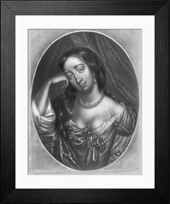 Framed Print : Barbara, Duchess of Cleveland, from an original drawing by Faithhorne; Obit 1709, 1814. Creator: Richard Earlom Framed Print : Barbara, Duchess of Cleveland, from an original drawing by Faithhorne; Obit 1709, 1814. Creator: Richard Earlom