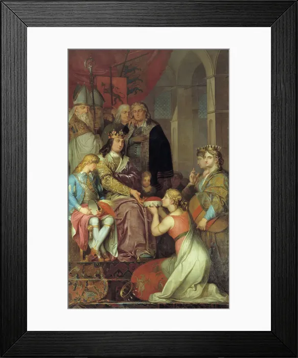Framed Print : Christian I Proclaiming Holstein a Duchy in 1474... executed for Christiansborg Castle, 1780. Creator: Nicolai Abraham Abildgaard Framed Print : Christian I Proclaiming Holstein a Duchy in 1474... executed for Christiansborg Castle, 1780. Creator: Nicolai Abraham Abildgaard