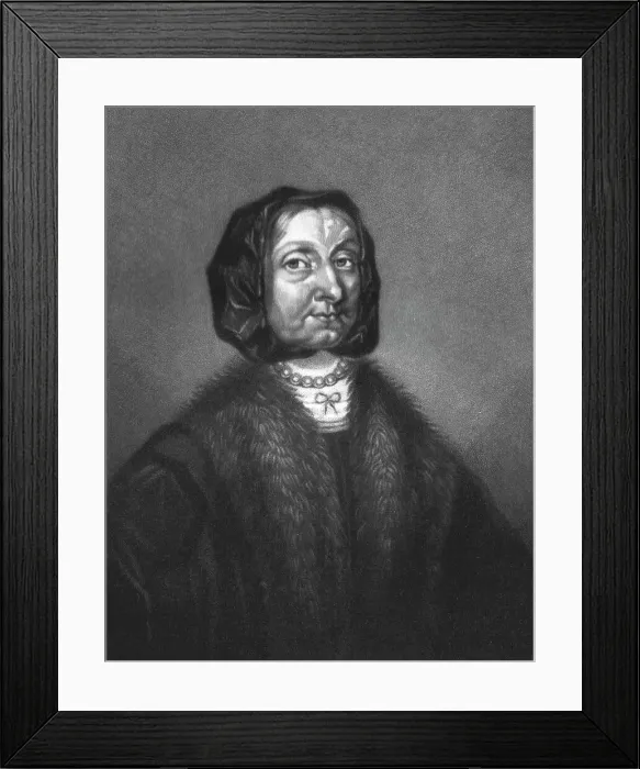 Framed Print : Elizabeth Cromwell (Steward), mother of Oliver Cromwell; Obit 1654, 1810. Creator: Charles Turner Framed Print : Elizabeth Cromwell (Steward), mother of Oliver Cromwell; Obit 1654, 1810. Creator: Charles Turner