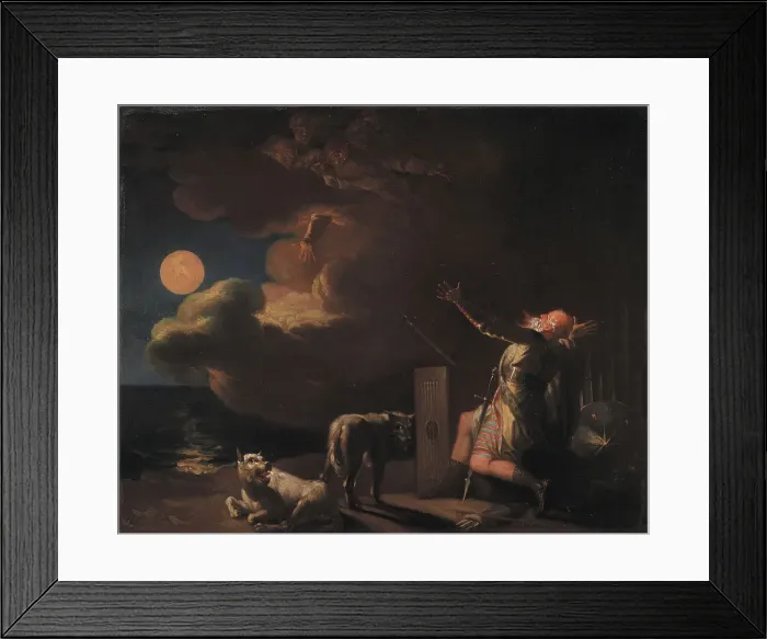 Framed Print : Fingal Sees the Ghosts of his Forefathers by Moonlight, 1780-1784. Creator: Nicolai Abraham Abildgaard Framed Print : Fingal Sees the Ghosts of his Forefathers by Moonlight, 1780-1784. Creator: Nicolai Abraham Abildgaard
