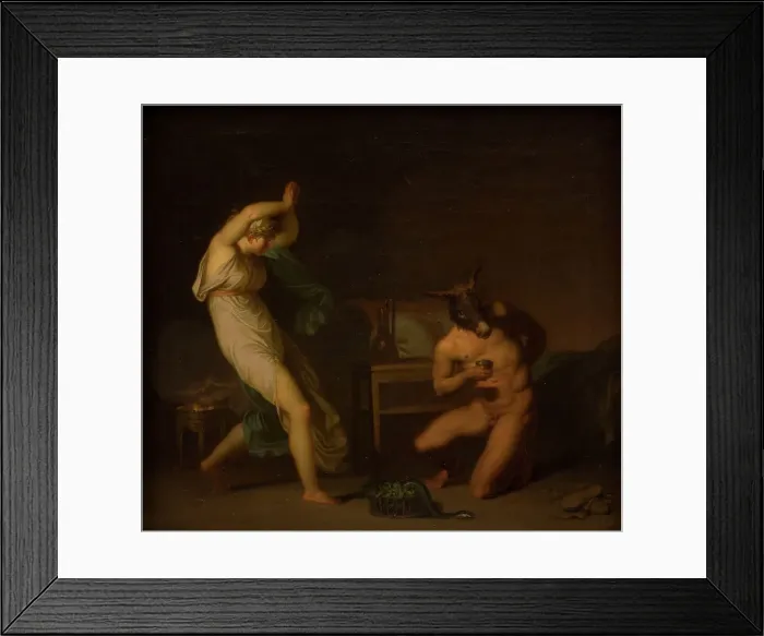 Framed Print : Fotis sees her Lover Lucius Transformed into an Ass, 1809. Creator: Nicolai Abraham Abildgaard Framed Print : Fotis sees her Lover Lucius Transformed into an Ass, 1809. Creator: Nicolai Abraham Abildgaard