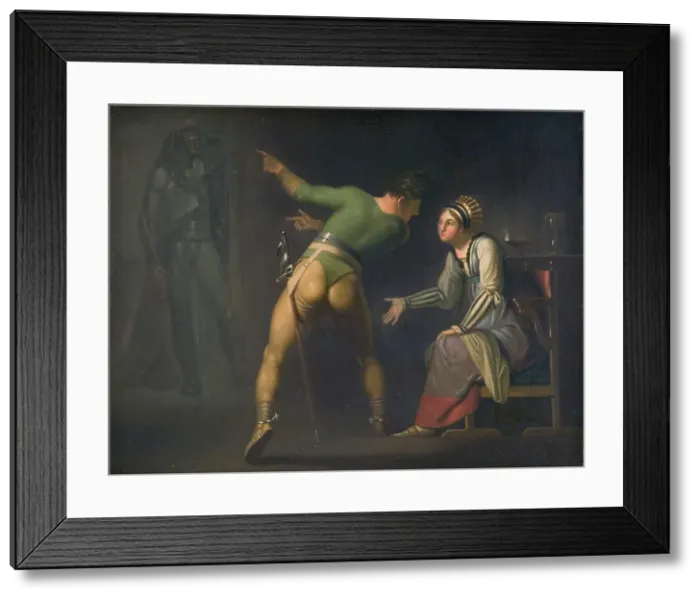 Framed Print : Hamlet and his Mother, Episode from Shakspeare's Hamlet, 1776-1779. Creator: Nicolai Abraham Abildgaard