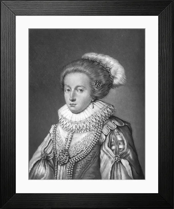 Framed Print : Elizabeth, Queen of Bohemia and Daughter of James 1st; Obit 1662, 1813. Creator: Robert Dunkarton Framed Print : Elizabeth, Queen of Bohemia and Daughter of James 1st; Obit 1662, 1813. Creator: Robert Dunkarton