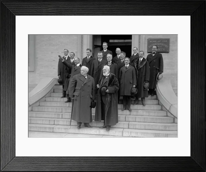 Framed Print : National Geographical [sic] Society - Anniversary of Bell Telephone, 1916. Creator: Harris & Ewing. National Geographical [sic] Society - Anniversary of Bell Telephone, 1916. Creator: Harris & Ewing