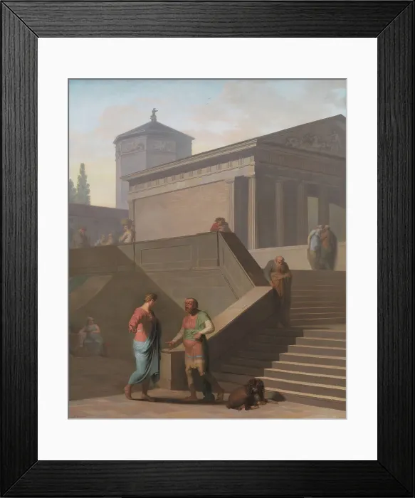 Framed Print : Pamphilius and his sevant Davus, 1802. Creator: Nicolai Abraham Abildgaard Framed Print : Pamphilius and his sevant Davus, 1802. Creator: Nicolai Abraham Abildgaard