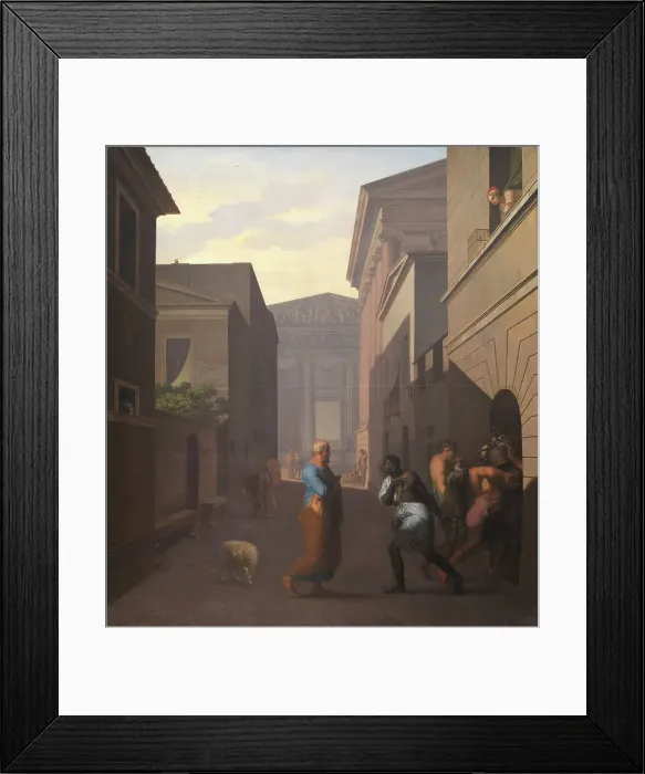 Framed Print : Simo and his former slave Sosia, 1803. Creator: Nicolai Abraham Abildgaard Framed Print : Simo and his former slave Sosia, 1803. Creator: Nicolai Abraham Abildgaard
