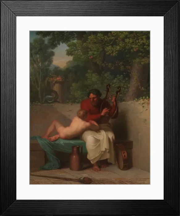Framed Print : The Greek Poet Anacreon and Bathyll;Anacreon and Amaryllis (Bathyll), 1808. Creator: Nicolai Abraham Abildgaard Framed Print : The Greek Poet Anacreon and Bathyll;Anacreon and Amaryllis (Bathyll), 1808. Creator: Nicolai Abraham Abildgaard