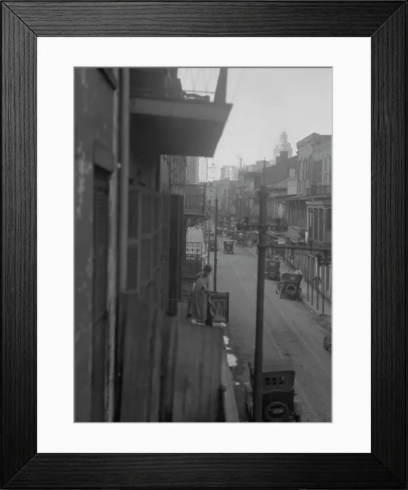 Framed Print : Street scene, New Orleans or Charleston, South Carolina, between 1920 and 1926. Creator: Arnold Genthe Framed Print : Street scene, New Orleans or Charleston, South Carolina, between 1920 and 1926. Creator: Arnold Genthe