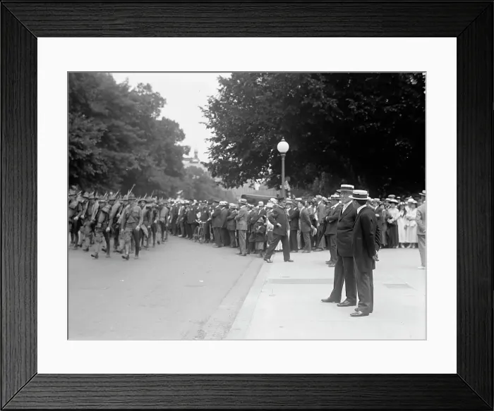 Framed Print : National Guard of D.C. Reviewed By President Wilson And Sec. Baker, 1916. Creator: Harris & Ewing. National Guard of D.C. Reviewed By President Wilson And Sec. Baker, 1916. Creator: Harris & Ewing Framed Print : National Guard of D.C. Reviewed By President Wilson And Sec. Baker, 1916. Creator: Harris & Ewing. National Guard of D.C. Reviewed By President Wilson And Sec. Baker, 1916. Creator: Harris & Ewing