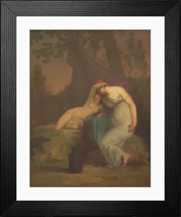 Framed Print : The Greek Poet Sappho and the Girl from Mytilene, 1809. Creator: Nicolai Abraham Abildgaard Framed Print : The Greek Poet Sappho and the Girl from Mytilene, 1809. Creator: Nicolai Abraham Abildgaard