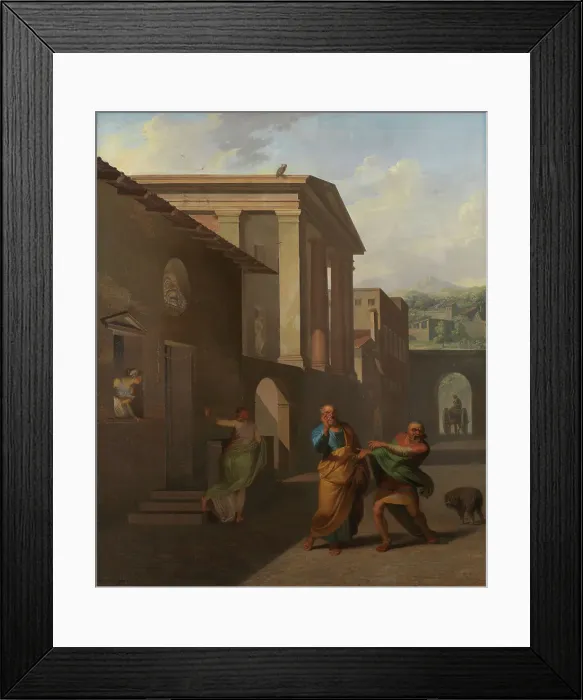Framed Print : The Midwife Taking Leave of the girl from Andros, 1801. Creator: Nicolai Abraham Abildgaard Framed Print : The Midwife Taking Leave of the girl from Andros, 1801. Creator: Nicolai Abraham Abildgaard