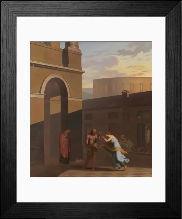 Framed Print : The Slave Davus and the Maid Mysis, 1804. Creator: Nicolai Abraham Abildgaard Framed Print : The Slave Davus and the Maid Mysis, 1804. Creator: Nicolai Abraham Abildgaard