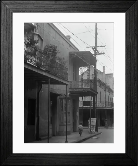 Framed Print : Street scene, New Orleans, between 1920 and 1926. Creator: Arnold Genthe Framed Print : Street scene, New Orleans, between 1920 and 1926. Creator: Arnold Genthe