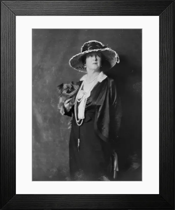 Framed Print : Duff-Gordon, Lady, with dog, portrait photograph, not before 1916. Creator: Arnold Genthe Framed Print : Duff-Gordon, Lady, with dog, portrait photograph, not before 1916. Creator: Arnold Genthe