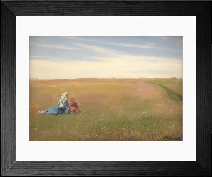 Framed Print : Two Girls in a Field. A Summer's Day, 1885-1889. Creator: Michael Peter Ancher Framed Print : Two Girls in a Field. A Summer's Day, 1885-1889. Creator: Michael Peter Ancher