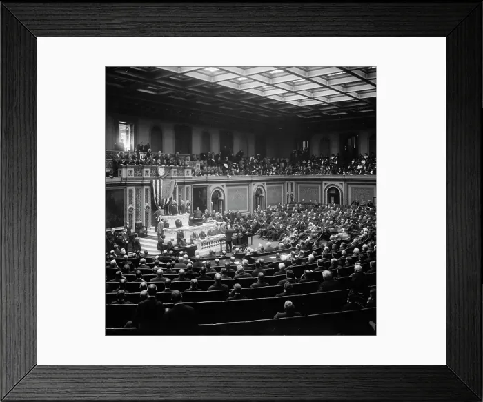 Framed Print : Opening of The 64th Cong. 1915, Cong. Mann Introducing Speaker Clark, 1915. Creator: Harris & Ewing. Opening of The 64th Cong. 1915, Cong. Mann Introducing Speaker Clark, 1915. Creator: Harris & Ewing Framed Print : Opening of The 64th Cong. 1915, Cong. Mann Introducing Speaker Clark, 1915. Creator: Harris & Ewing. Opening of The 64th Cong. 1915, Cong. Mann Introducing Speaker Clark, 1915. Creator: Harris & Ewing