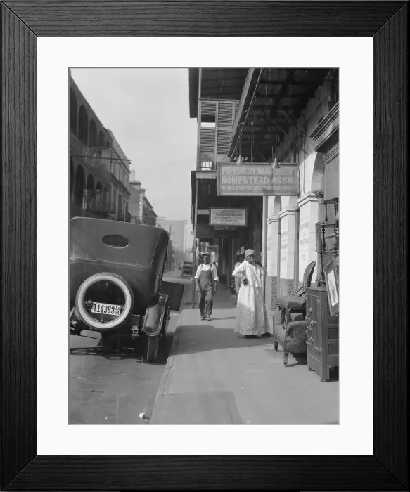 Framed Print : View down a street, New Orleans, between 1920 and 1926. Creator: Arnold Genthe Framed Print : View down a street, New Orleans, between 1920 and 1926. Creator: Arnold Genthe